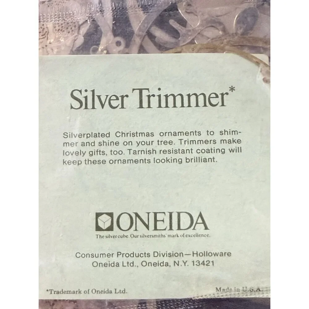Vintage Oneida Silver Trimmer Silverplate Christmas Ornament Lot Santa Reindeer